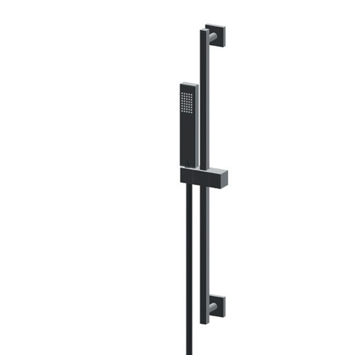 [1621H0836] Glissière de douche 70 cm ERGO-Q, inclus flexible 150 cm et douchette à main, noir mat