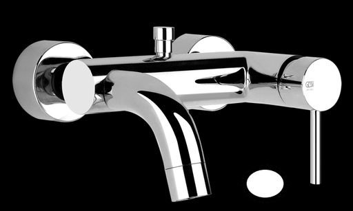 [1621C1061] Mélangeur de bain VIA TORTONA, E 150 mm, avec raccords excentriques 1/2 X 3/4, sans tuyau de douche et douchette, groupe acoustique II, débit 20 l/min, 149 Finox